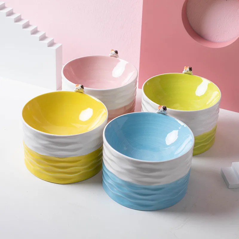 

Керамическая подставка для кошек, миска для кормления кошек, с защитой от шеи