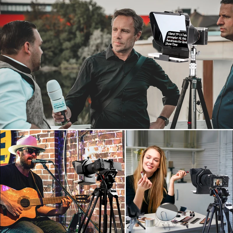 ulanzi portable teleprompter prompter for smartphonetabletdslr camera video recording live streaming interview with remote free global shipping