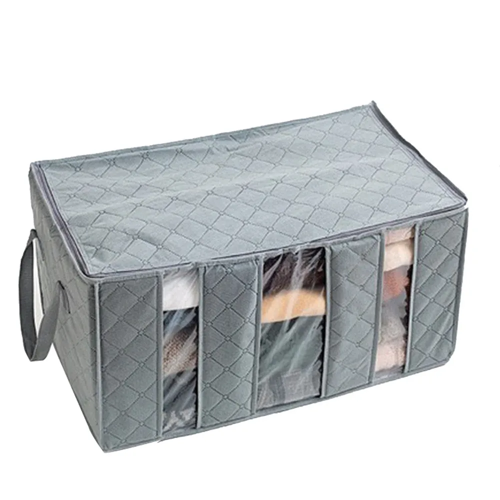 65L большой угольный свитер для одежды одеяла шкаф органайзер хранения сумка