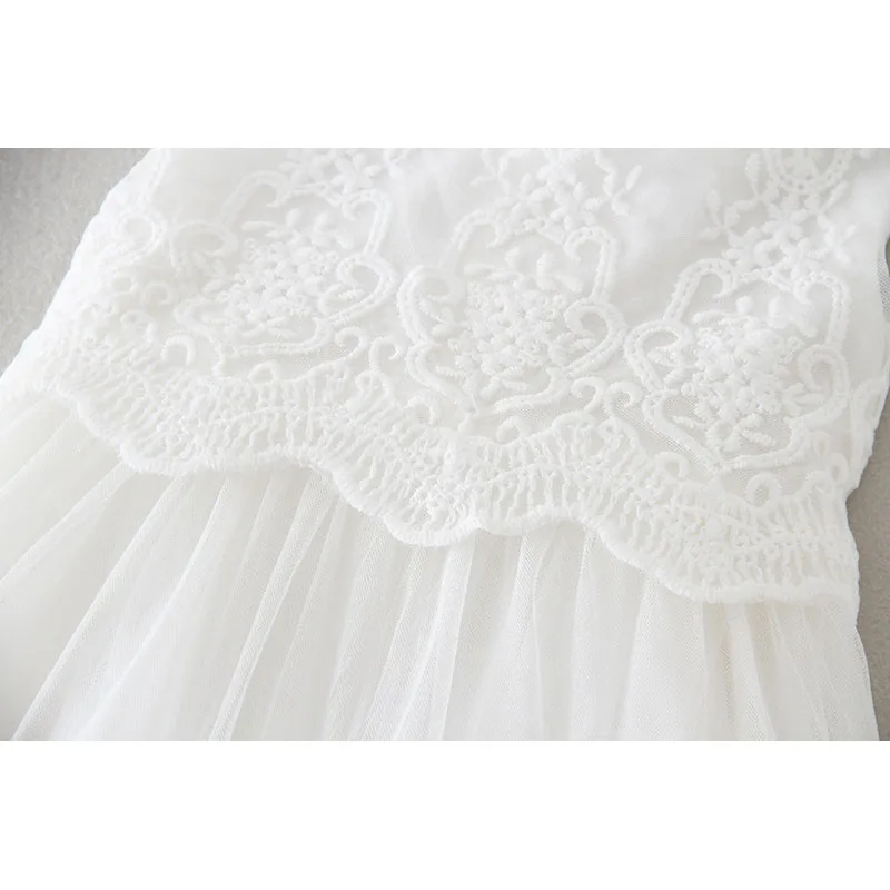 Кружевное платье для девочек с коротким рукавом вышивкой|Платья| |