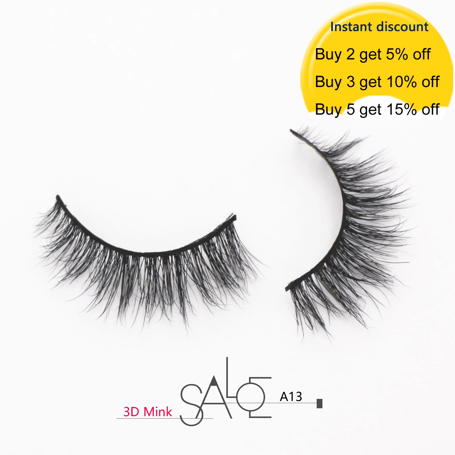 Объемные норковые ресницы 3D с меньшим объемом без жестокости натуральные черные