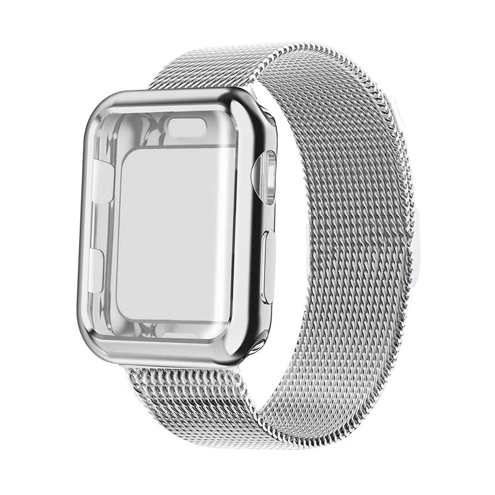 Миланский ремешок + чехол для apple watch 38 мм 42 iwatch series 5 4 3 2 1 40 44 Аксессуары браслета |