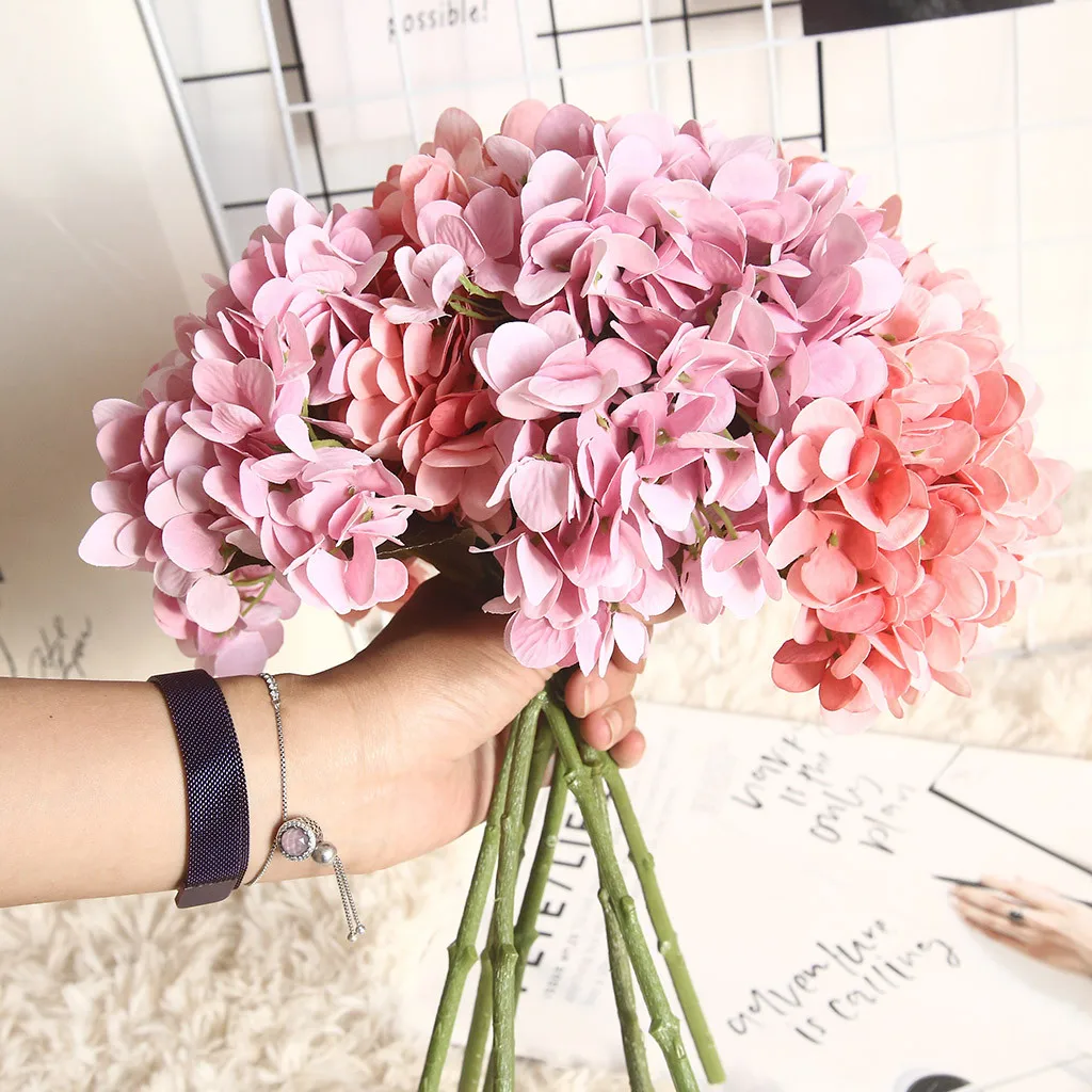 Искусственная Гортензия цветок растение свадебная брошь бонсай Свадебные