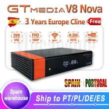 1080P HD DVB-S2 GTmedia V8 Nova Cccam Cline спутниковый ТВ приемник встроенный wifi power by Freesat V8 супер 3 года Европа Cline 1080P HD DVB-S2 GTmedia V8 Nova Cccam Cline спутниковый ТВ приемник встроенный wifi power by Freesat V8 супер 3 года Европа Cline