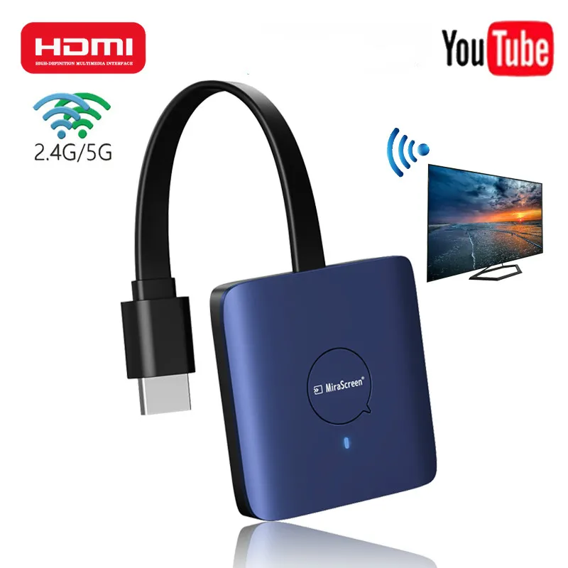 

TV Stick HDMI-compatible Mirascreen 2.4G/5G 4K WIFI TV Dongle Receiver Screen Sharing 1080P Anycast for YouTube
