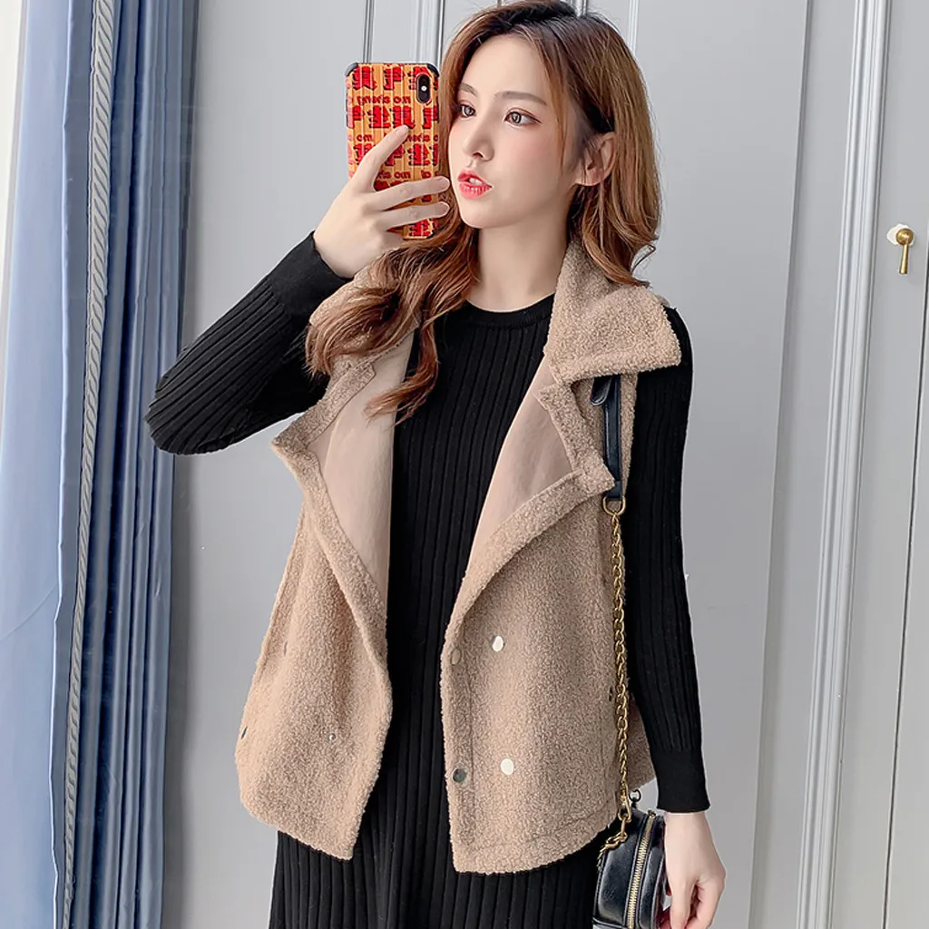 MISSOMO осенне-зимние женские жилеты куртка теплые толстые карманы винтажная