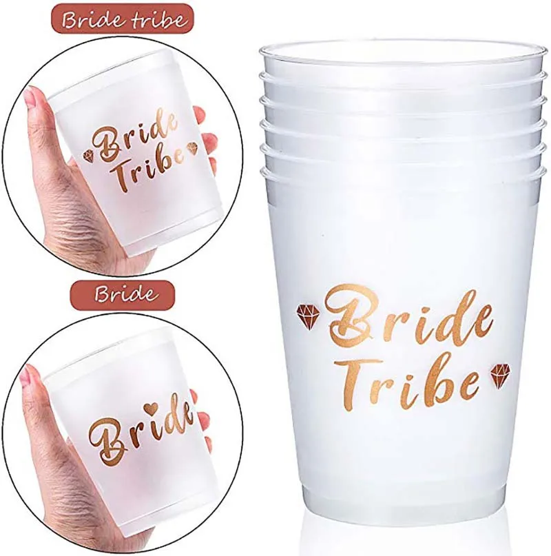 

12pcs Team Bride Cup for Bridal Shower Wedding Decoration DIY Bachelorette Party Bride Cup Hen Night Bridesmaid Gift