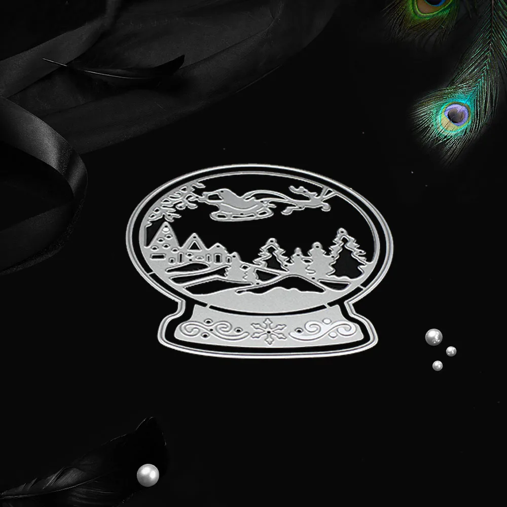 Новые рождественские металлические Вырубные штампы Санта снежный шар для