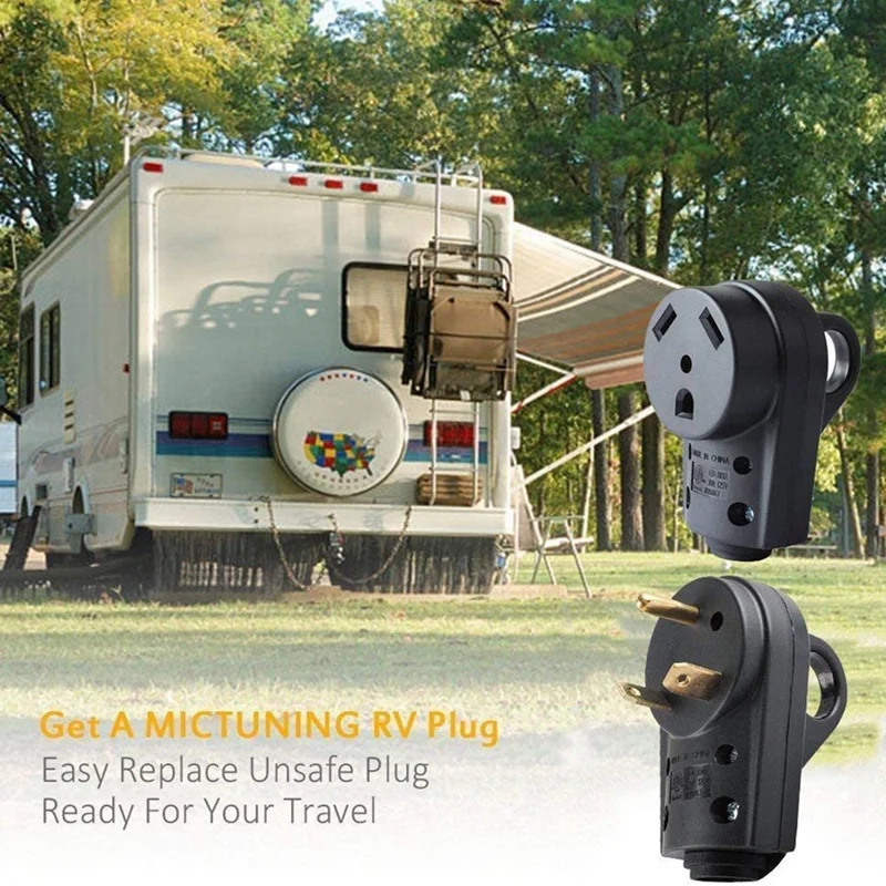 

RV Power Socket 30A 125V Male and Female Plug Kit RV Power Cord Plug RV Adapter for Camper Travel Trailer