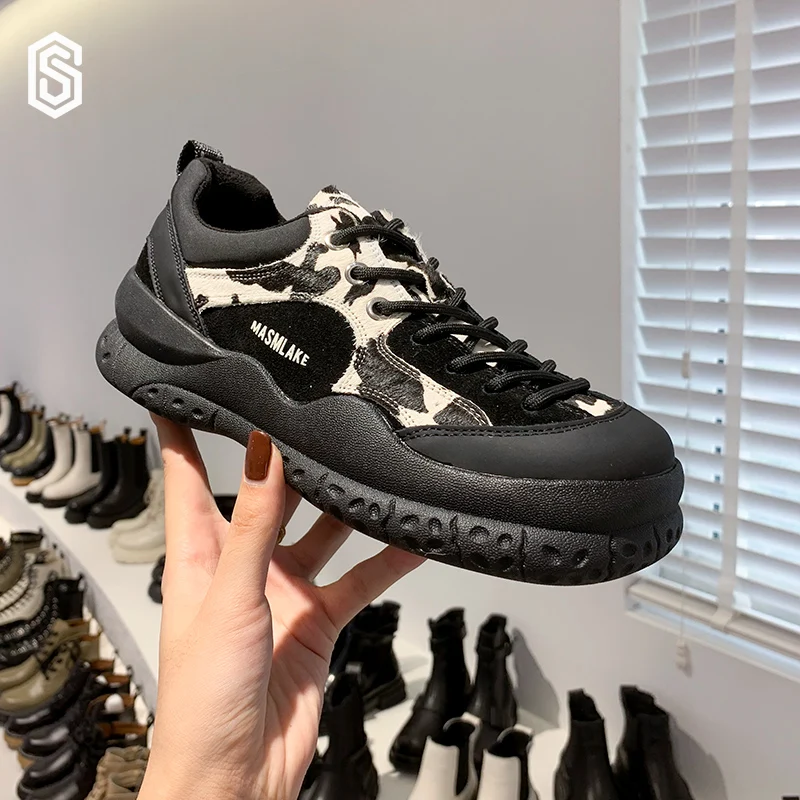 womans 2022 spring/summer new ins thick bottom all-match comfortable breathable zebra pattern sneakers Leopard sneaker shoes