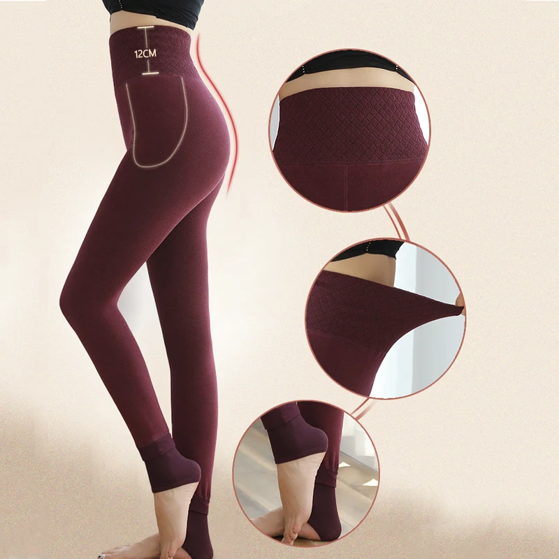 12CM High Waist Winter Thick Women Leggings Keep Warm Pants Casual Slimming Good Elastic Female Velvet Body Shaper | Женская одежда