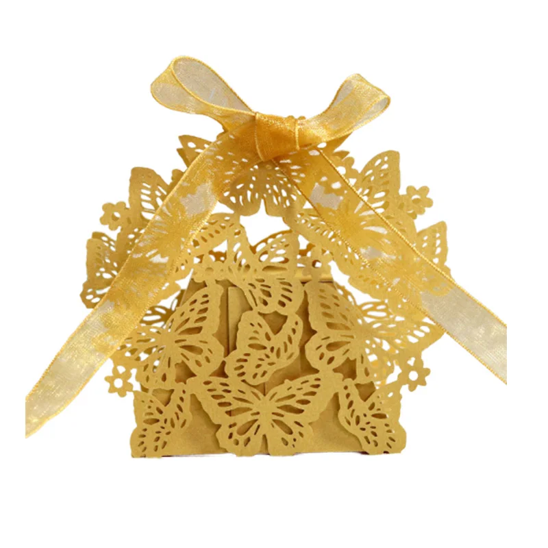 10 шт бабочка Лазерная резка свадебные сувениры подарки коробка полые для конфет