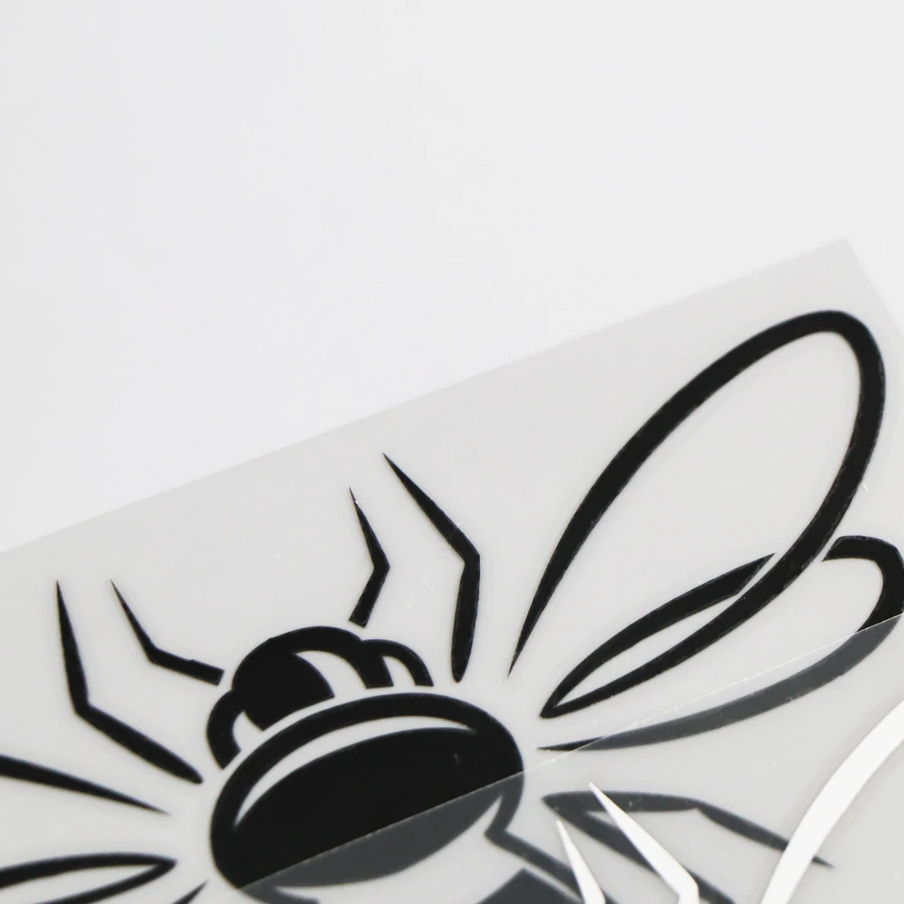 

YOJA 14.28.7CM Wasp Vinyl Patterns Cartoon Animals Car Stickers Fashion Decal Black/Silver 19C-0043