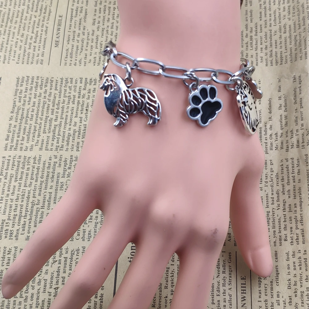 Браслет-цепочка с подвеской в виде собаки животных для мужчин и женщин пудель