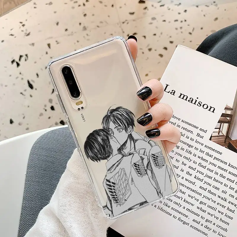

Attack on Titan Eren Jaeger Phone Case Transparent for Samsung A71 S9 10 20 HUAWEI p30 40 honor 10i 8x xiaomi note 8 Pro 10t 11