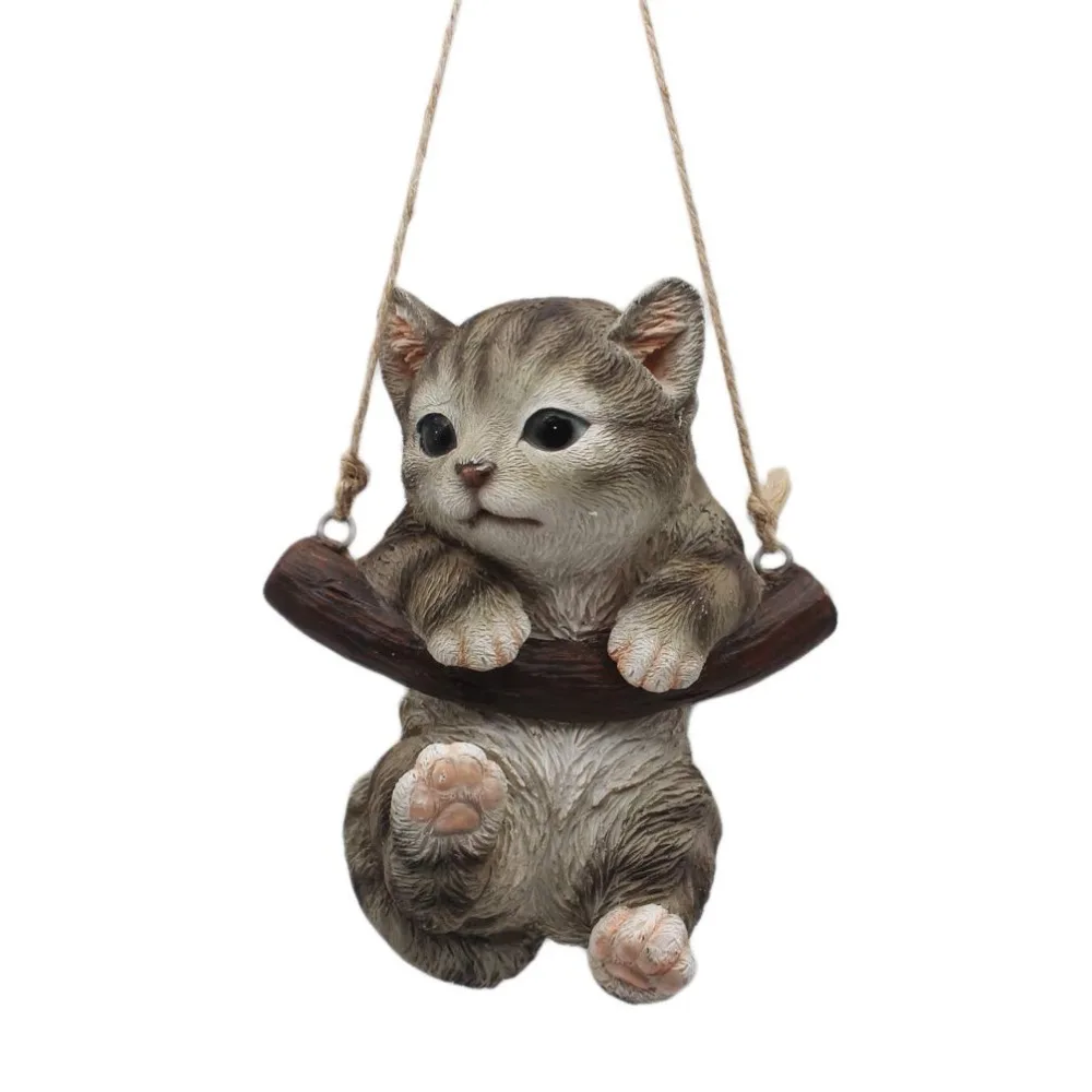 Innodept12 ярмарка сад статуя кота водонепроницаемый подвесной орнамент из смолы для