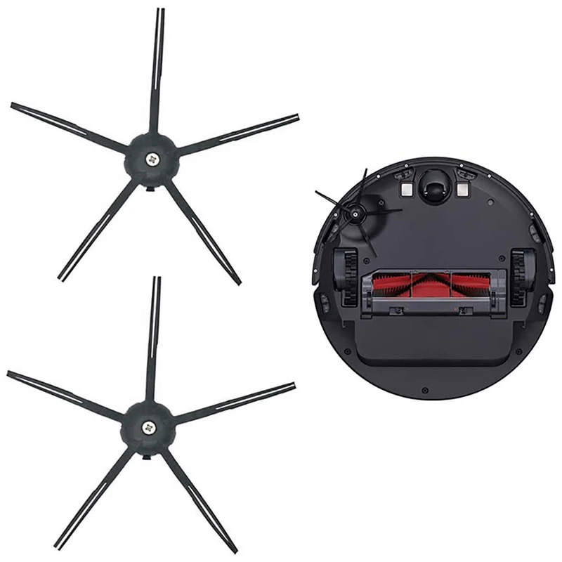 

5Pcs 5-Arm Side Brush Soft Replacement Brushes for Xiaomi Roborock S5 S6 T6 E2 E35 Vacuum Cleaner Parts Black