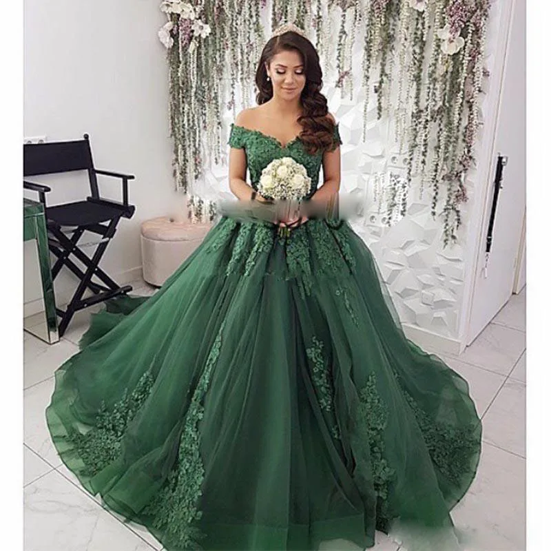 

Elegant Evening Dresses Off Shoulder Lace Appliques Beads Prom Gowns 2020 Custom Made Lace-up Back Special Occasion Dress