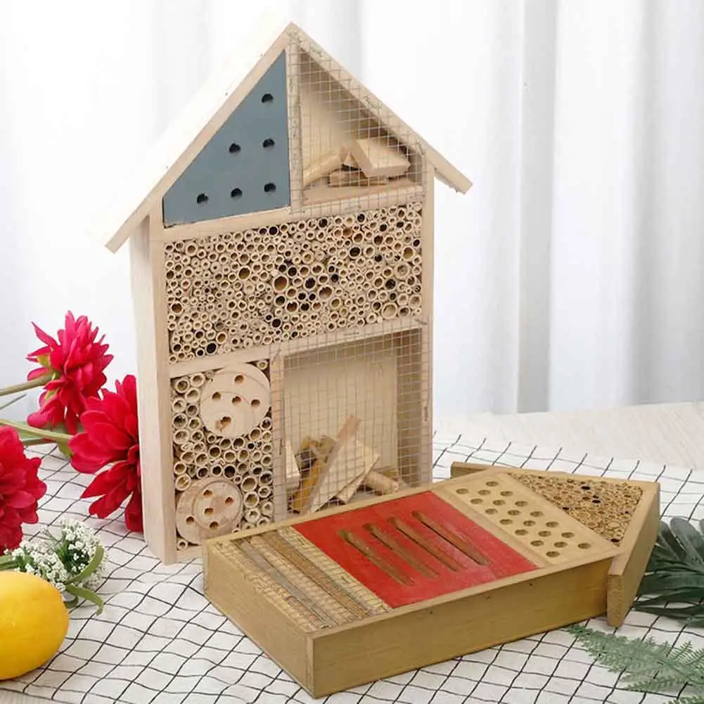 Деревянный улей для пчеловодства укрытие сада коробка насекомых приспособление