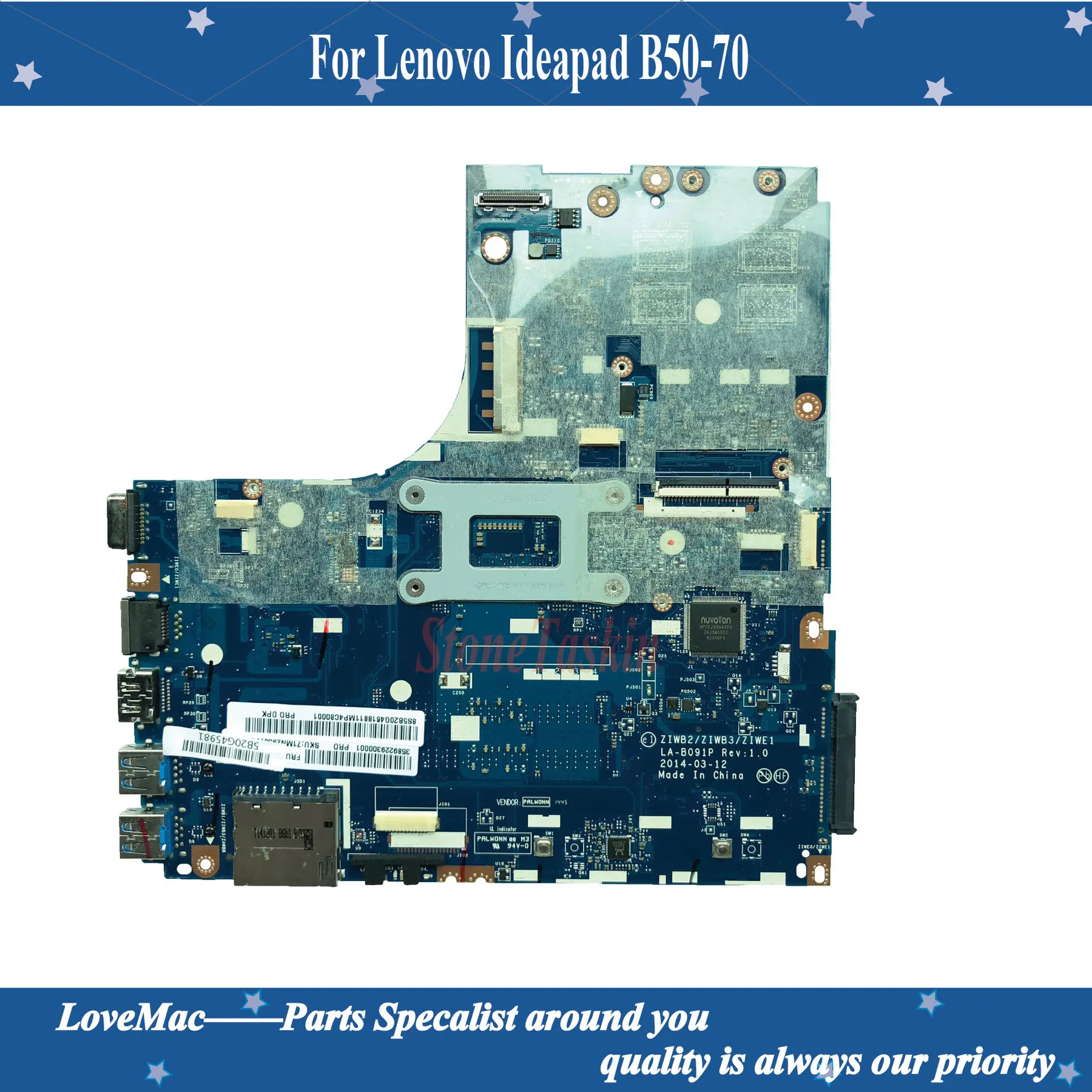 Высокое качество FRU:5B20G45981 для Lenovo Ideapad B50-70 Материнская плата ноутбука LA-B091P SR1EN