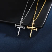 fine fashion nail rope cross necklace jewelry stainless steel for women men christmas gift punk necklace bff