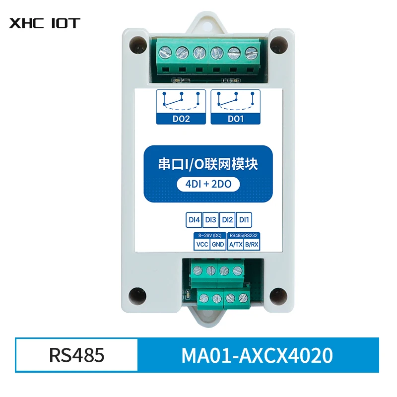 

4DI+2DO Modbus RTU Industrial Grade Serial Port I/O Networking Module MA01-AXCX4020(RS485) RS485 Data Acquisition and Monitoring