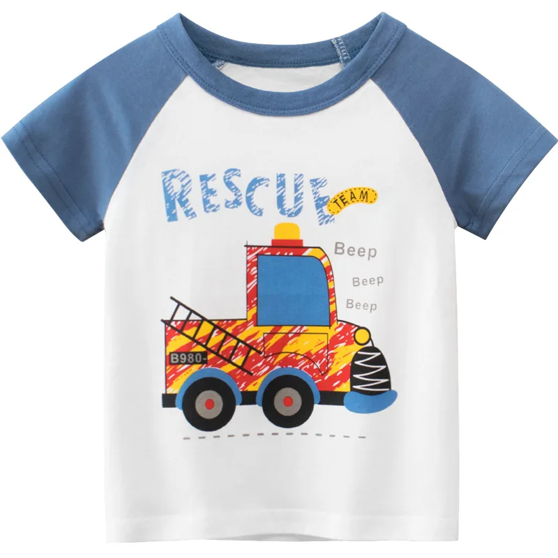 

27kids Children's Clothing 2021 New Summer Boys Short-sleeved T-shirt Baby Kid Clothing