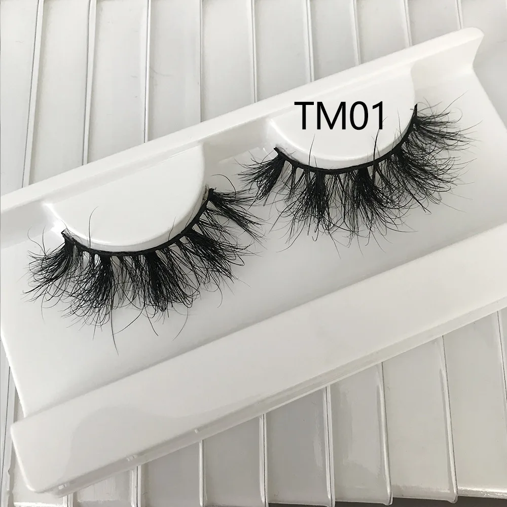 

15mm-25mm 100% handmade natural thick Eye lashes wispy makeup extention tools 3D mink hair volume soft false eyelashes