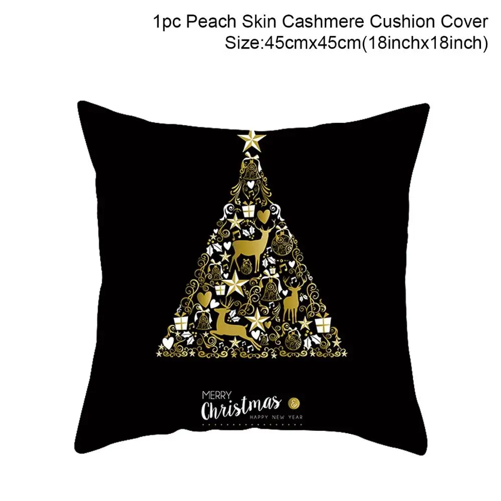 Black Pillowcase 9 FENGRISE Merry Christmas чехол для подушки рождественские украшения Navidad рождественские украшения для дома счастливый год Рождество - Цвет: Black Pillowcase 9