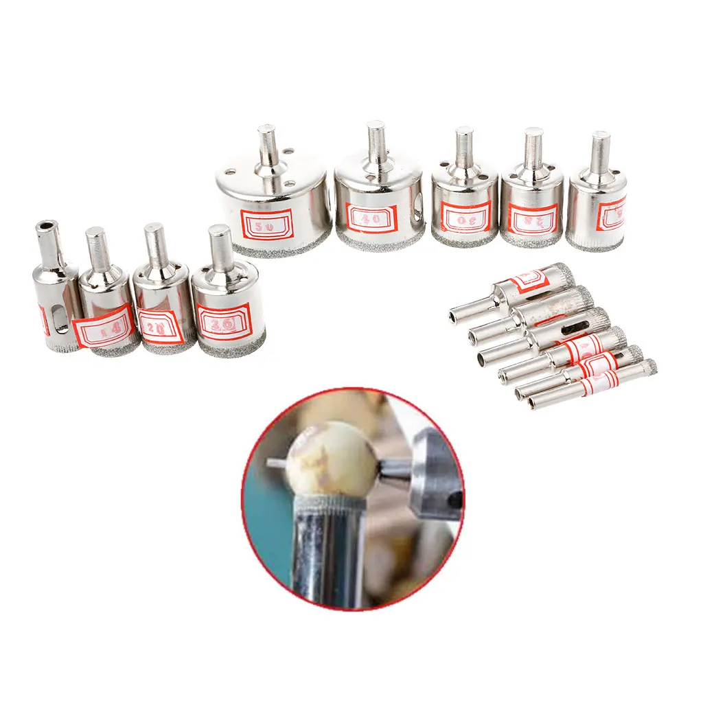

New 15pc 6mm-50mm Diamond Hole Saw Marble Drill Bit Tile Ceramic Glass Porcelain