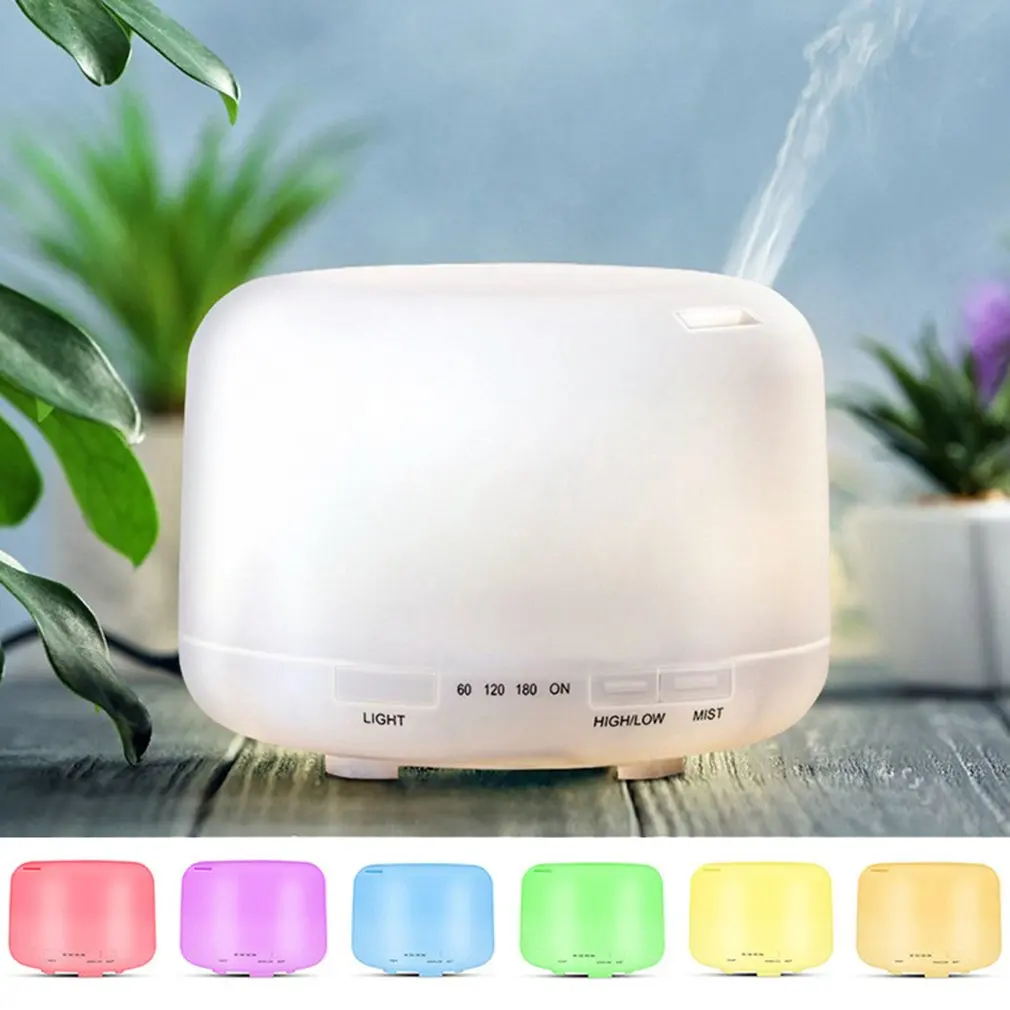 

Aroma Diffuser 500 Ml Electric Ultrasonic Essential Oils Diffuser Air Atomizing Humidifier With Remote Control Pure White