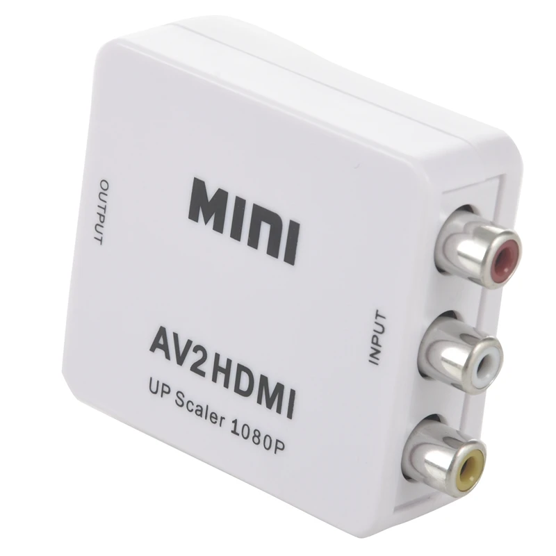 

RCA to HDMI Mini 1080P RCA Composite CVBS AV to HDMI Video Audio Converter Adapter Support PAL, NTSC3.58, NTSC4.43, SECAM, PAL/M