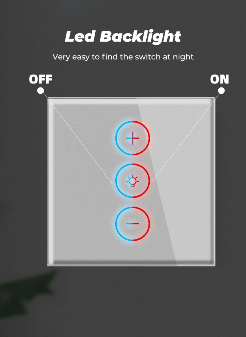 

Smart Home Wall WiFi Switch Infinite Dimming Google Home Alexa Voice Switches With Led Backlight Family Sharing Control Fun