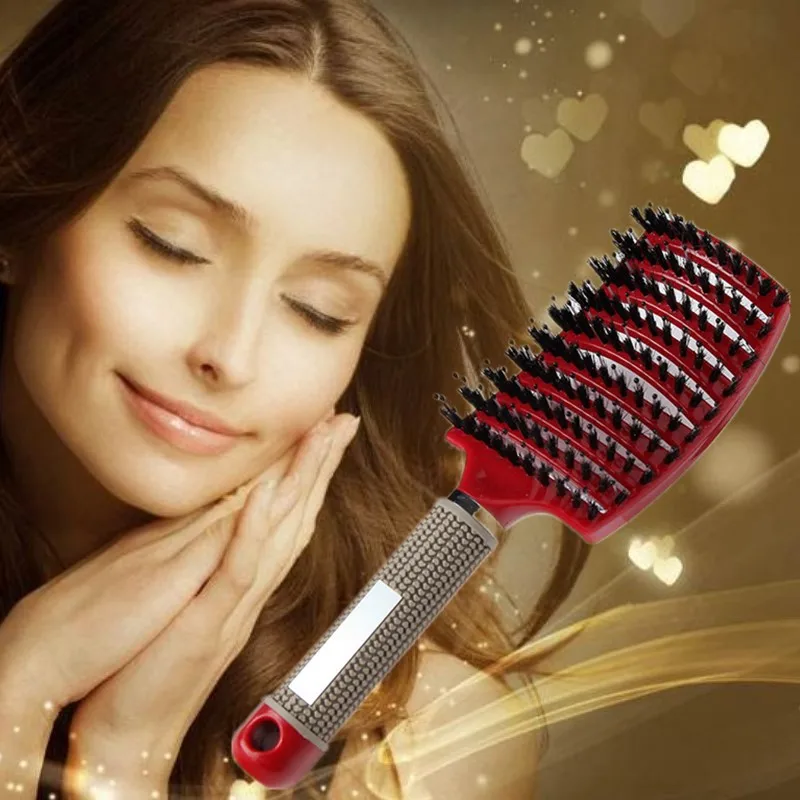 

Hair Scalp Massage Comb Hairbrush Bristle Nylon Women Wet Dry Detangle Hair Brush Salon Hairdressing Girl Hair Brush