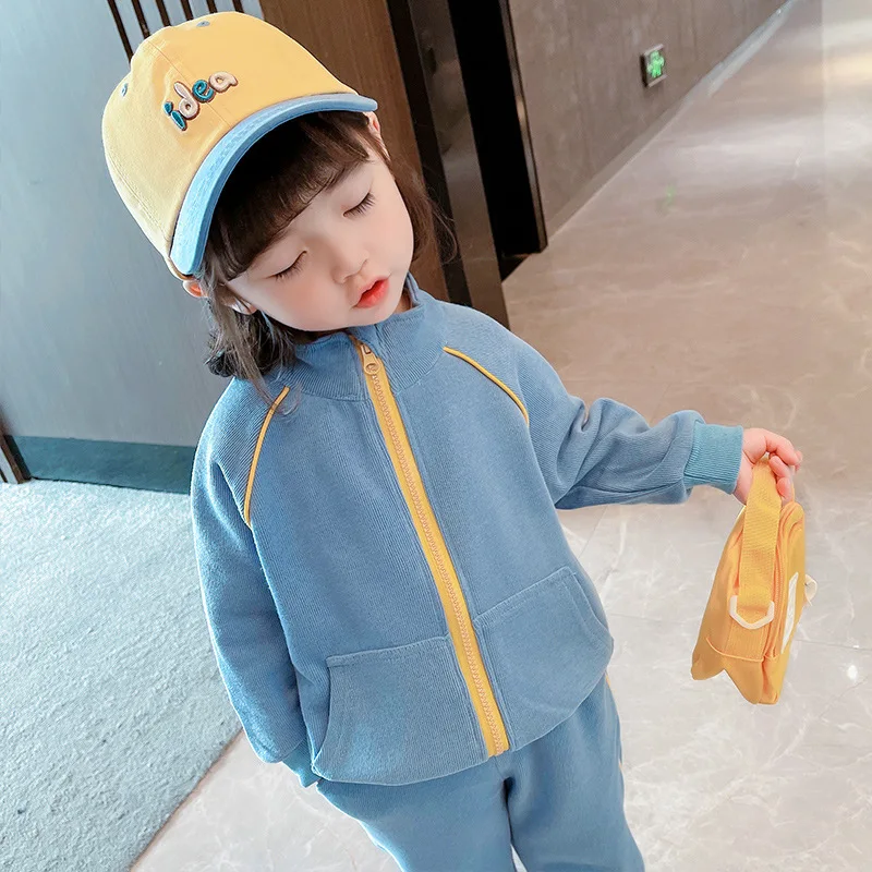 

2021 new fashionable children's autumn fashion girls' sports suit spring and autumn net red Korean baby girl toddler clothes
