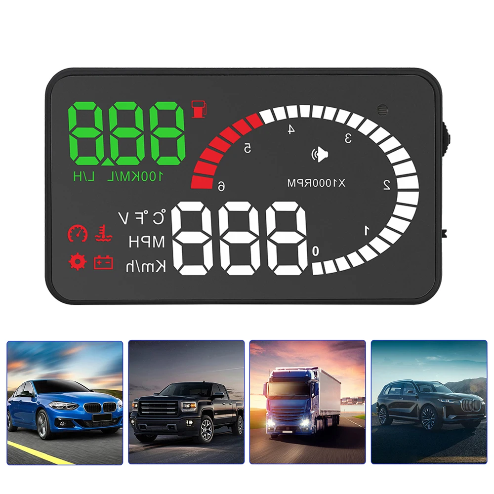 

Автомобильный электронный спидометр, диагональ 3,5 дюйма, датчики OBD2, проектор лобового стекла Предупреждение о превышении скорости, диспле...