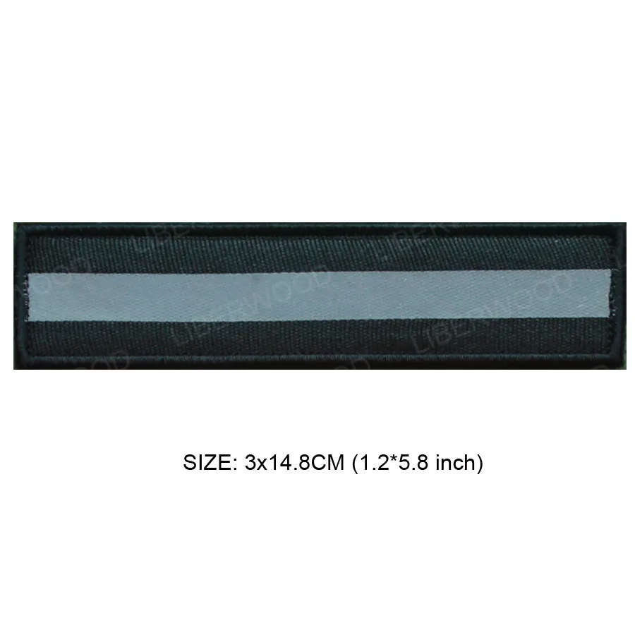 black 3x14.8cm Светоотражающая Боевая застежка нашивка на тему безопасности крюк петля пожарный спасательная полиция EMT EMS Hi Vis полоса нашивка, значок, аппликация - Цвет: black 3x14.8cm