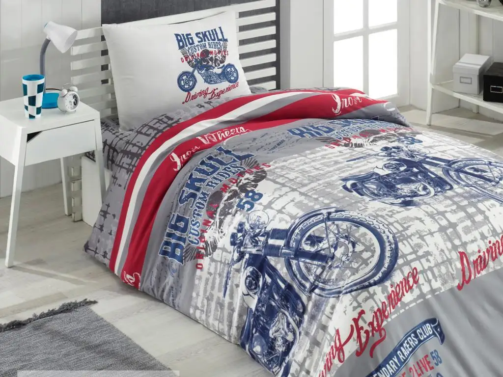 

Big Skull Single shoes Personality Sleep Set Blue
