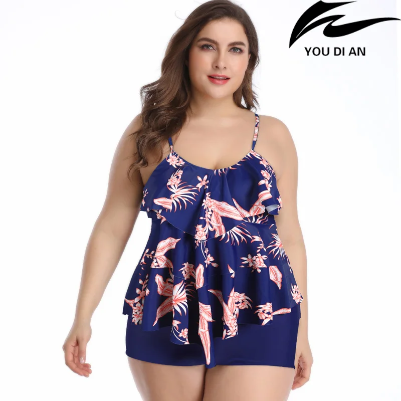 Женский купальный костюм 2020 размера плюс из двух частей большой российский