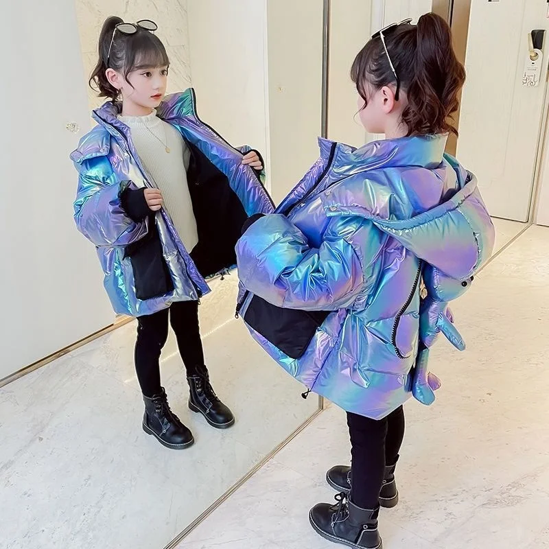 Новинка Осень зима 2021 детская одежда для девочек длинная куртка Детское пальто