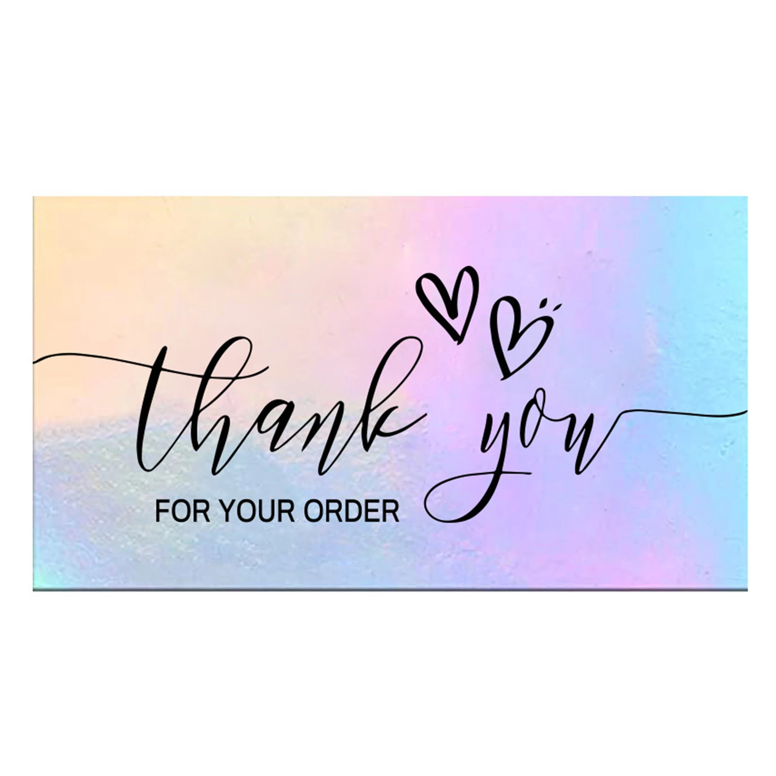 

50PCS Colorful Thank You Cards For Supporting My Small Business Card Reflective Laser Appreciate Card Greeting Postcard For Gift