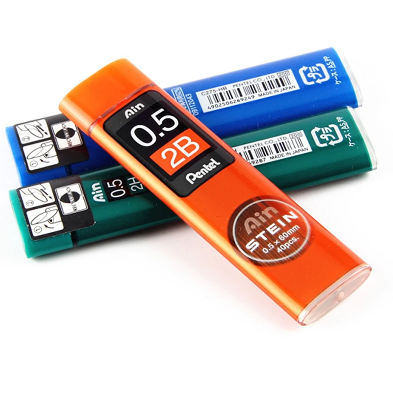 1 трубы/lot (40 шт./трубки) Pentel 0 5 мм механический стержни для карандаша B 2B 3B 4B CMS