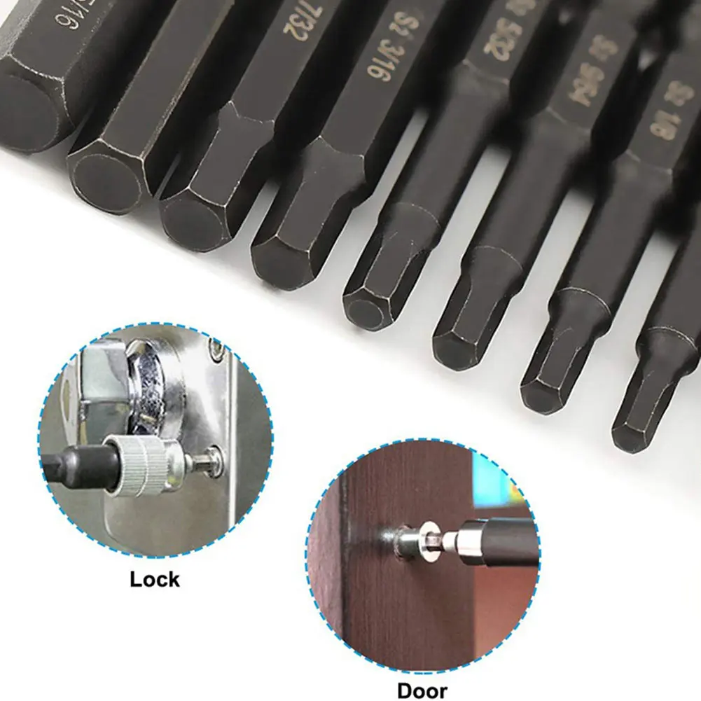 

10pcs Portable Magnetic Tips Drill Bit Set 2inch Length Tool For Wrench Alloy Hex Head Multifunction Quick Release Alloy