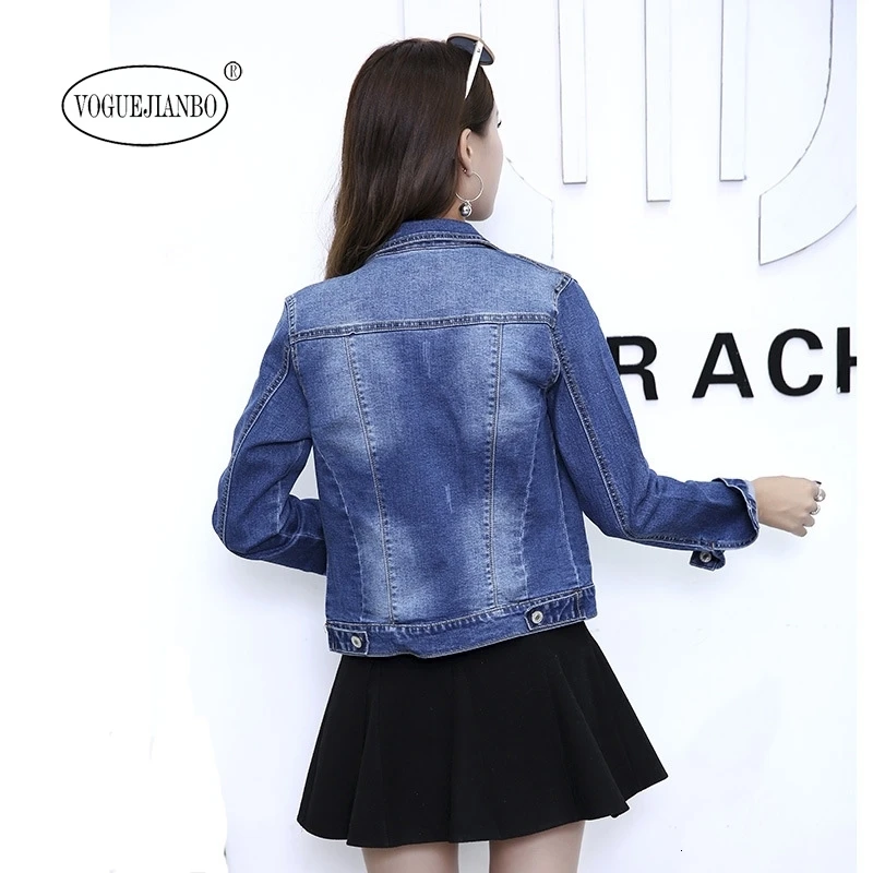 

2019new small fresh denim jacket female short section Korean version elastic jacket chaqueta veste casacos moda feminina jackes