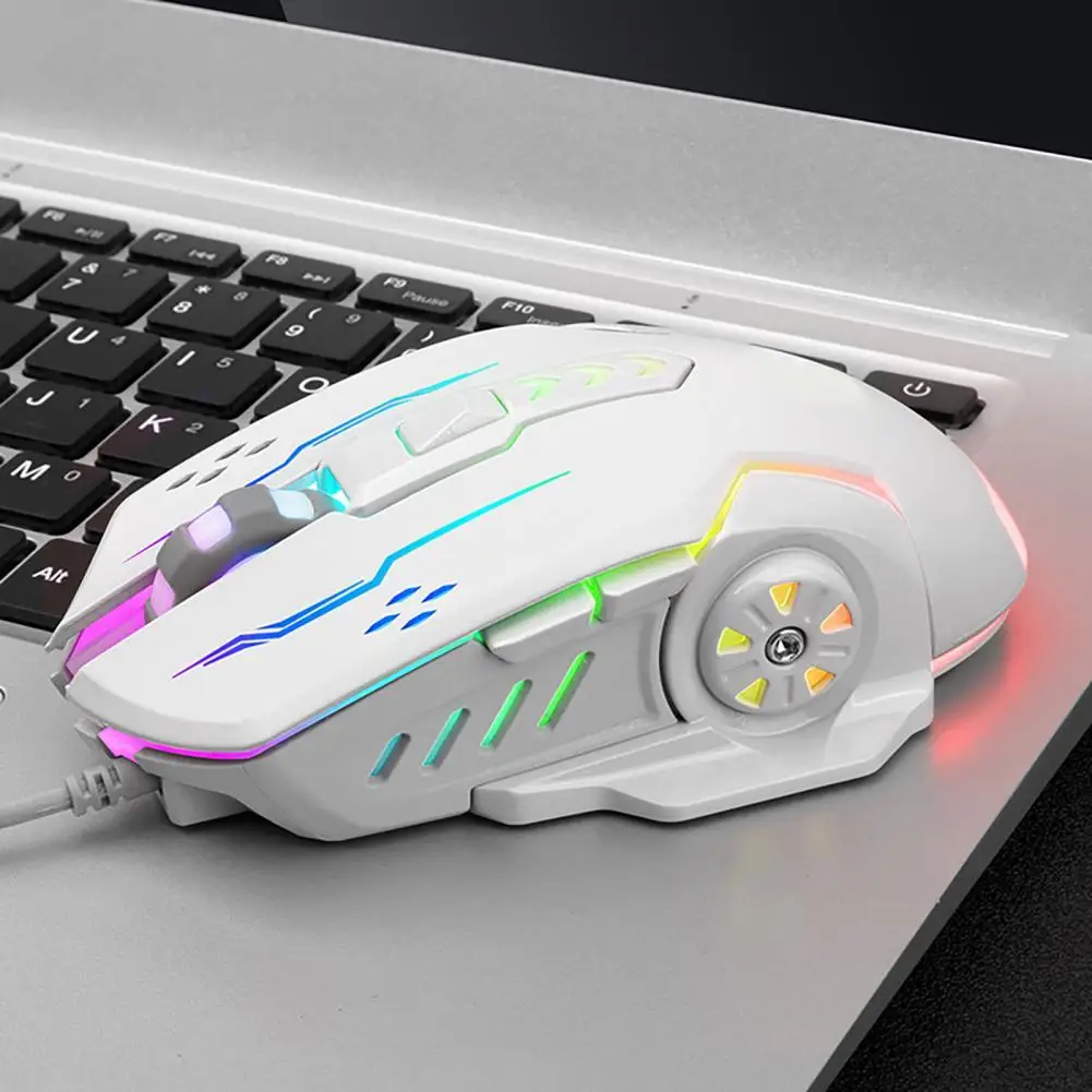 

V7 USB-мышь Проводная с подсветкой, 6 кнопок, цветная игровая оптическая компьютерная мышь для ноутбука