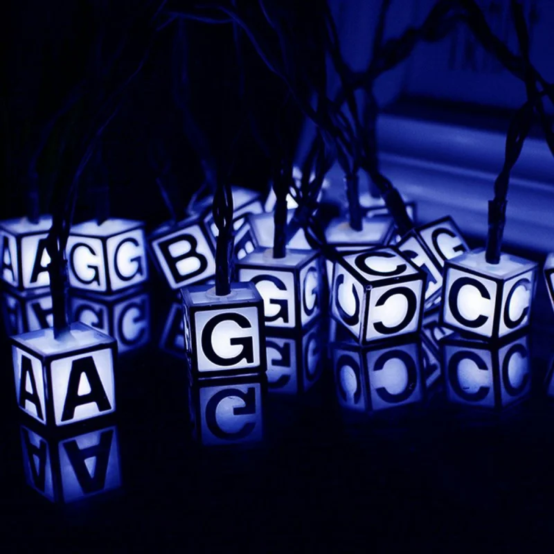 Бытовые солнечные световые гирлянды 30 светодиодный с буквенным принтом открытый