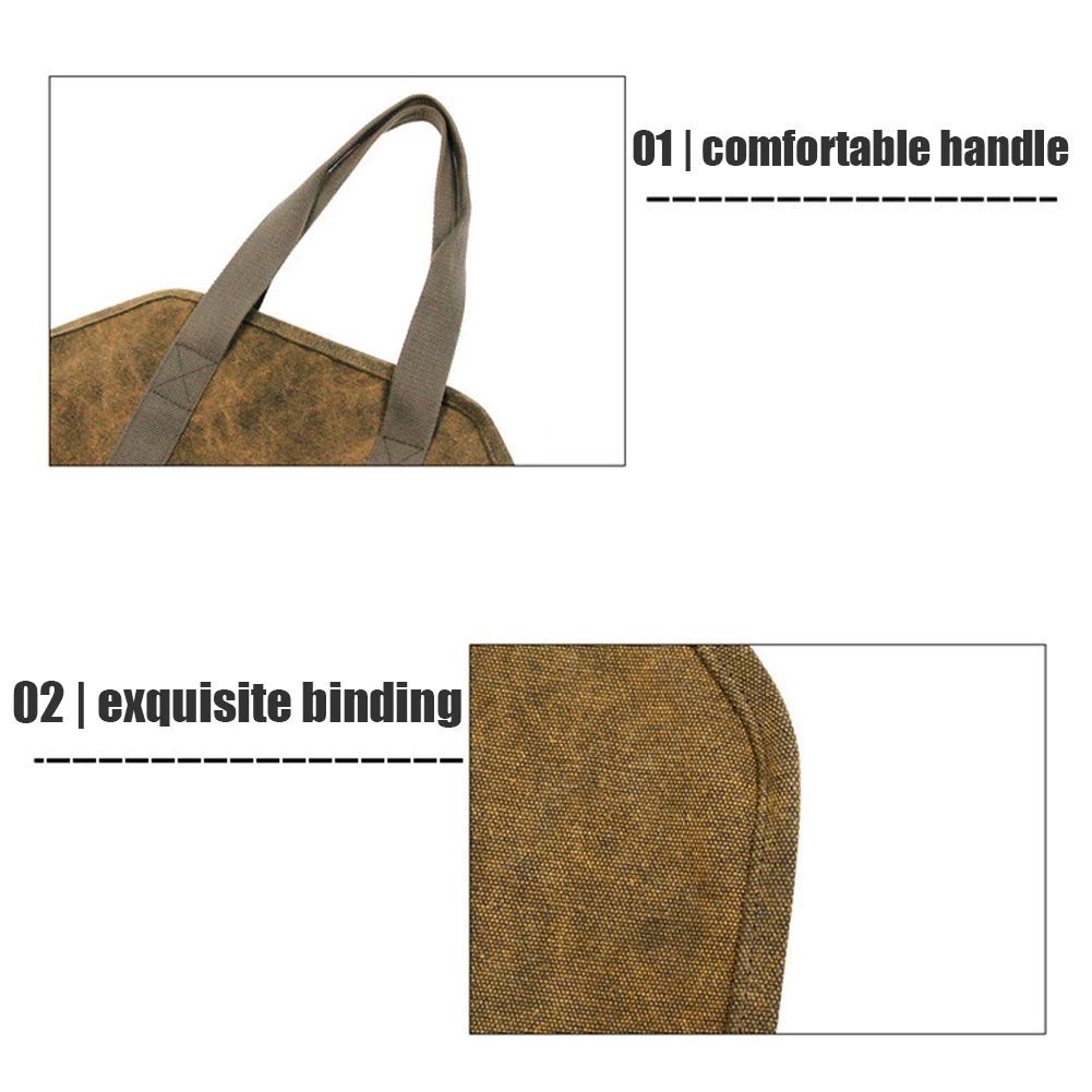 Сумка для хранения дров портативная холщовая переноска отдыха на открытом