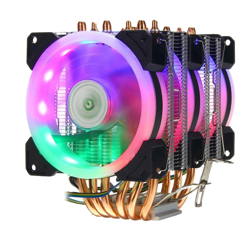 

CPU Cooler Fan Cooling for AMD 1155 1366 General 6 Heat Pipe Three Fan Temperature Control 4-Wire Temperature Control