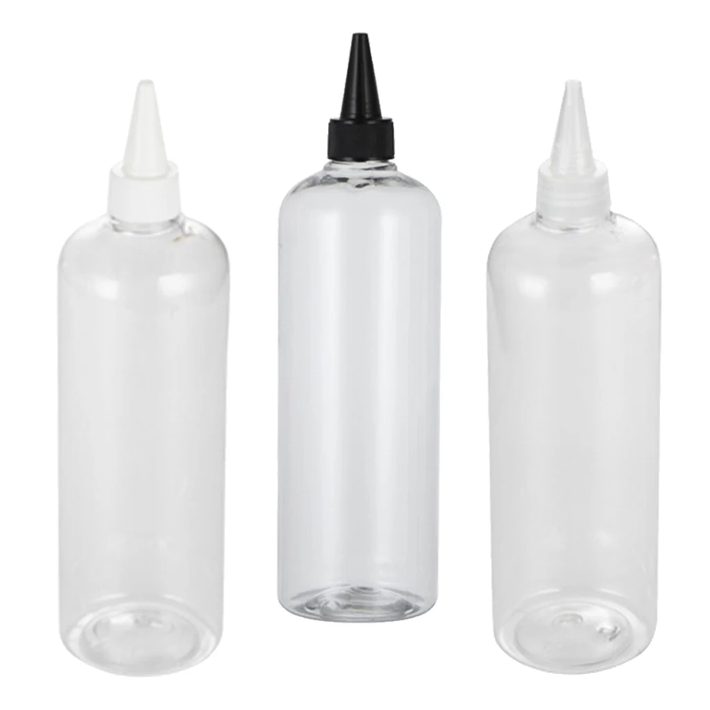 

5pcs Clear Plastic Hair Dye Glue Applicator Clear Hair Gel Essential Oil Bottles