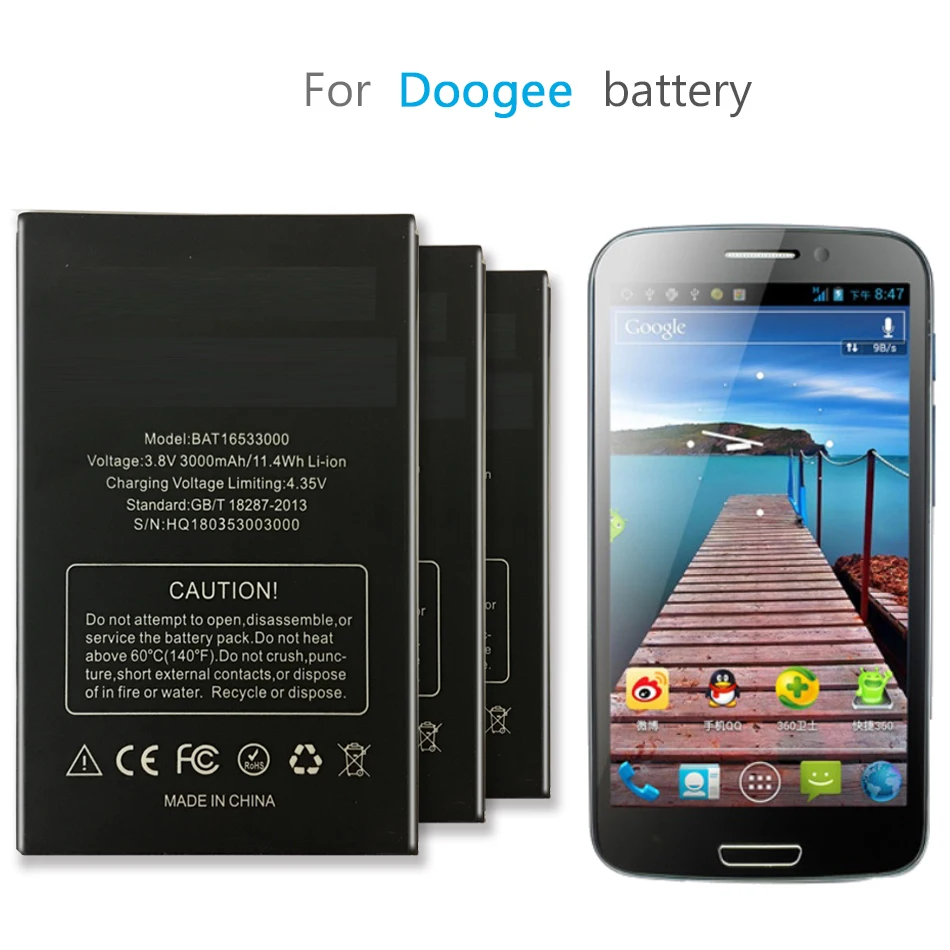 

Battery BAT16533000 3000mAh For DOOGEE 5.5inch X9 pro X9pro Bateria